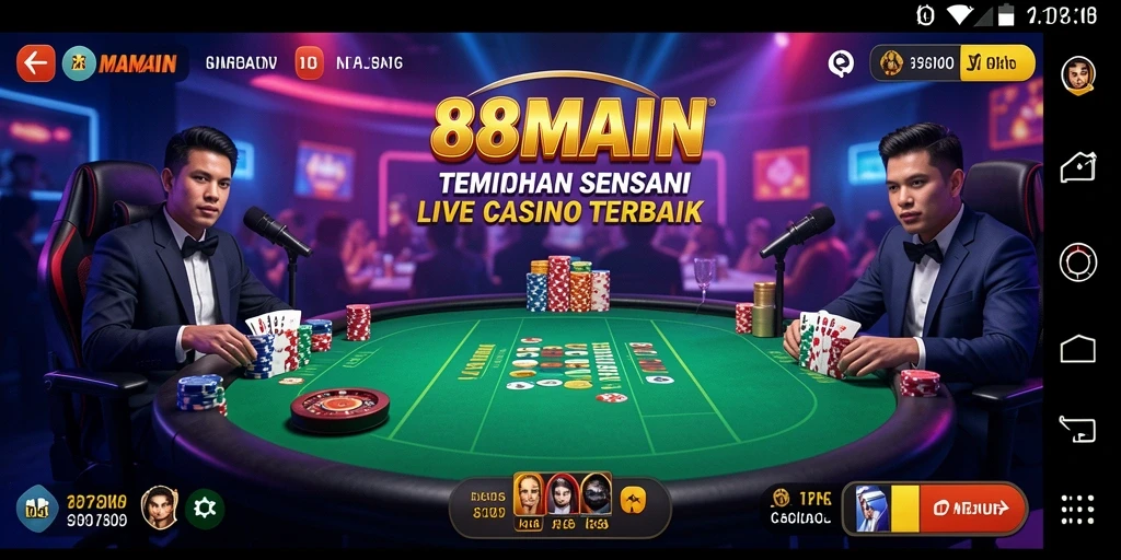 Screenshot gameplay Live Casino yang mendebarkan dari 88MAIN.