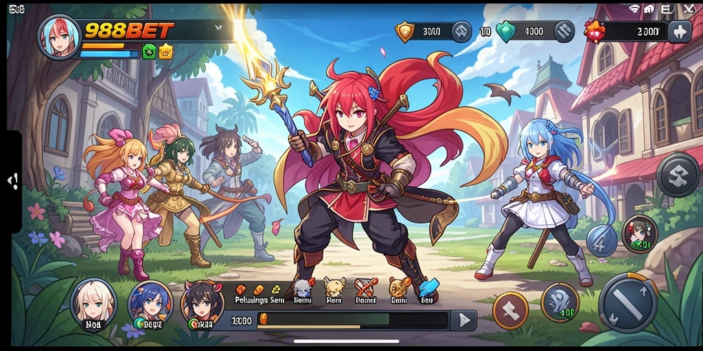 Tampilan menarik dari gameplay <strong>988BET</strong> dengan karakter anime favorit.
