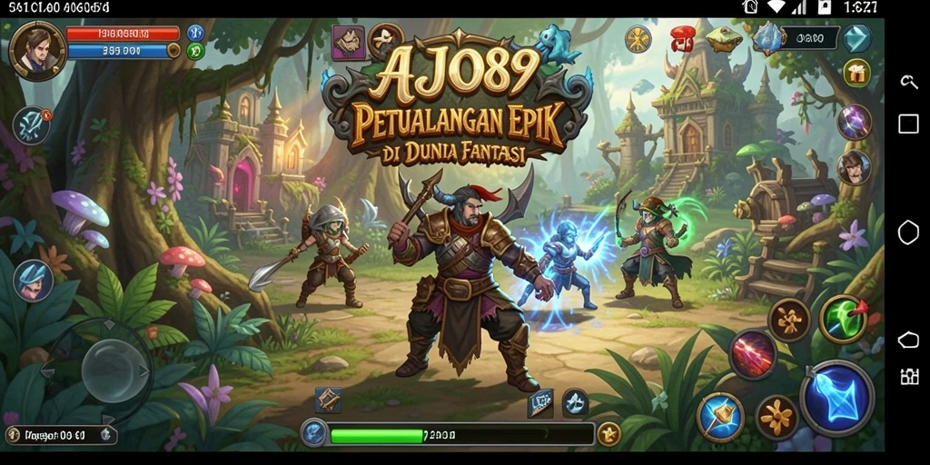 Tangkapan layar AJO89 menunjukkan pertarungan seru dalam dunia fantasi.
