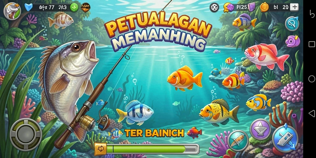 Tampilan gameplay memancing yang seru dan menantang di API77.