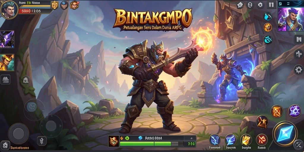 Tampilan gameplay seru BINTANGMPO yang menampilkan pertempuran epik.