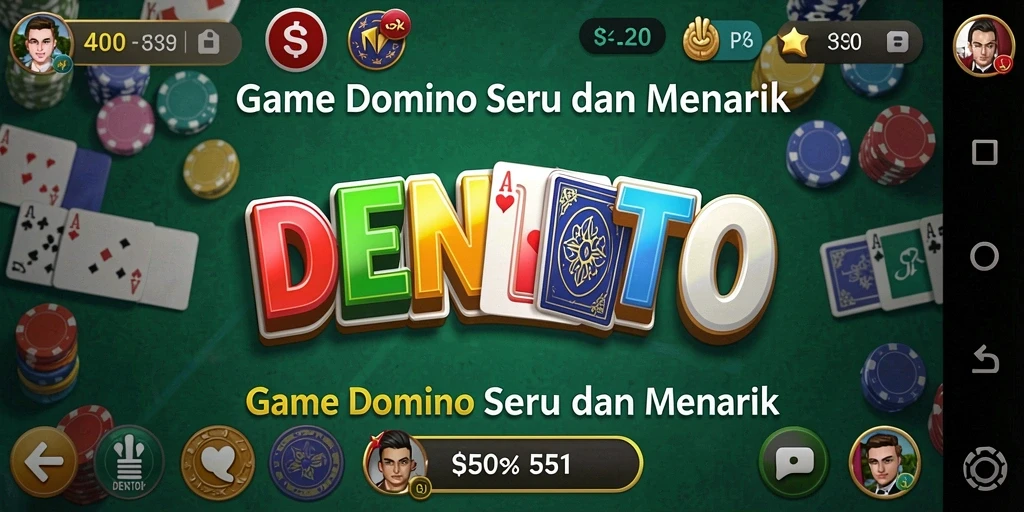 Tampilan gameplay DENTOTO dengan serunya bermain Domino.