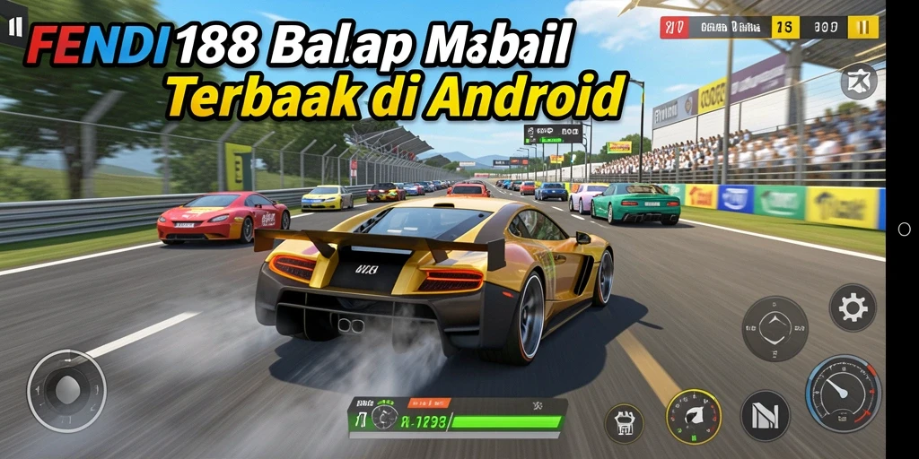 Screenshot gameplay FENDI188 menampilkan aksi balap yang mendebarkan.
