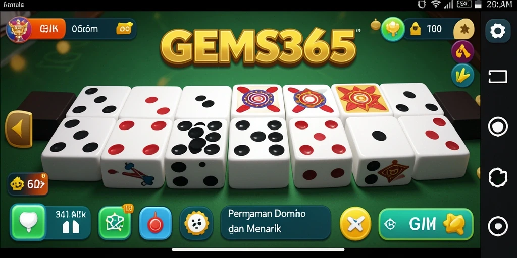 Gameplay mendebarkan dalam GEMS365 dengan grafik yang memukau.