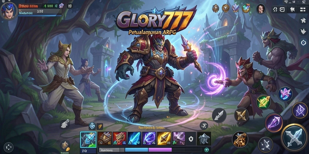 Tampilan screenshot gameplay GLORY777 yang menegangkan dan epik.