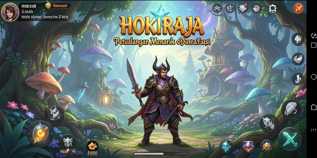 Screenshot gameplay HOKIRAJA menampilkan petualangan seru dan berwarna.