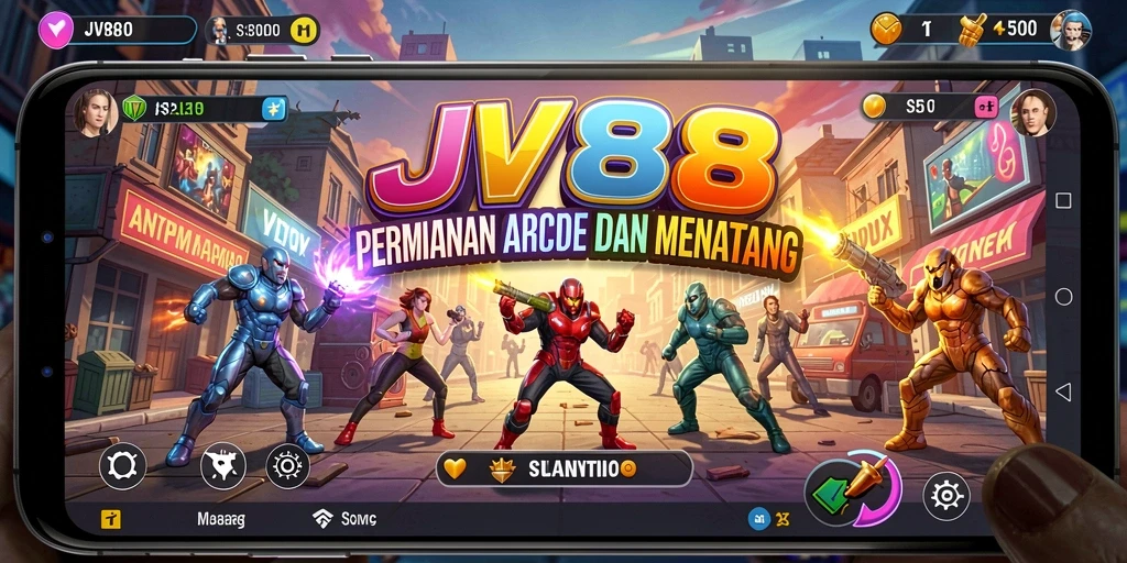 Tampilan gameplay menarik dari JV88 dalam aksi Arcade.