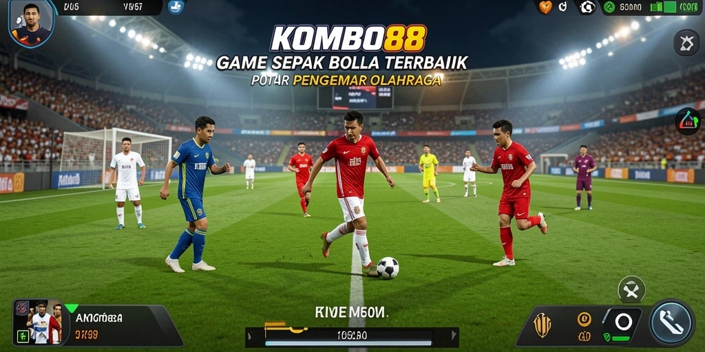 Tampilan gameplay mirip pertandingan sepak bola nyata di KOMBO88.