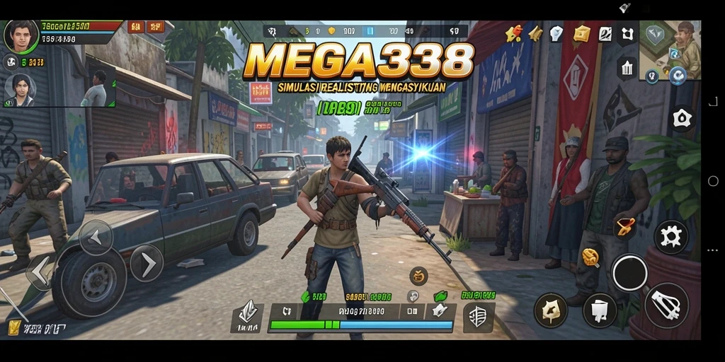 Tampilan gameplay MEGA338 yang mendebarkan dalam simulasi penuh aksi.