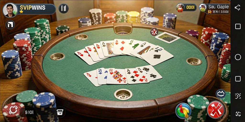 Screenshot gameplay SVIPWINS yang menampilkan keseruan bermain Gaple.