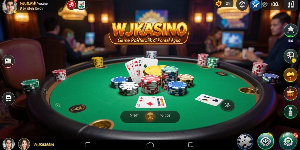 Screenshot gameplay WJKASINO menampilkan aksi poker yang mendebarkan.