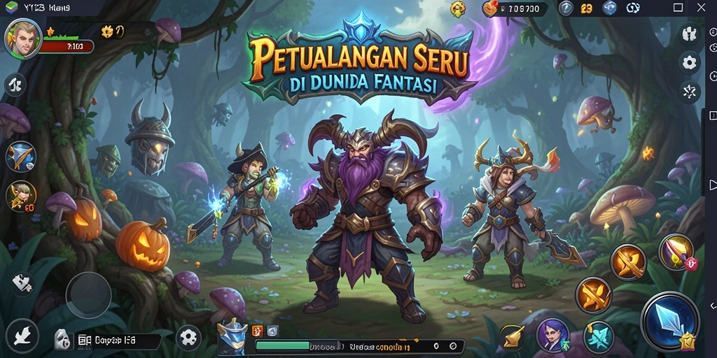 Tampilan gameplay seru dalam YY123 dengan misi menarik.