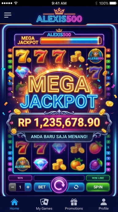 Tampilan antarmuka utama aplikasi alexis500.